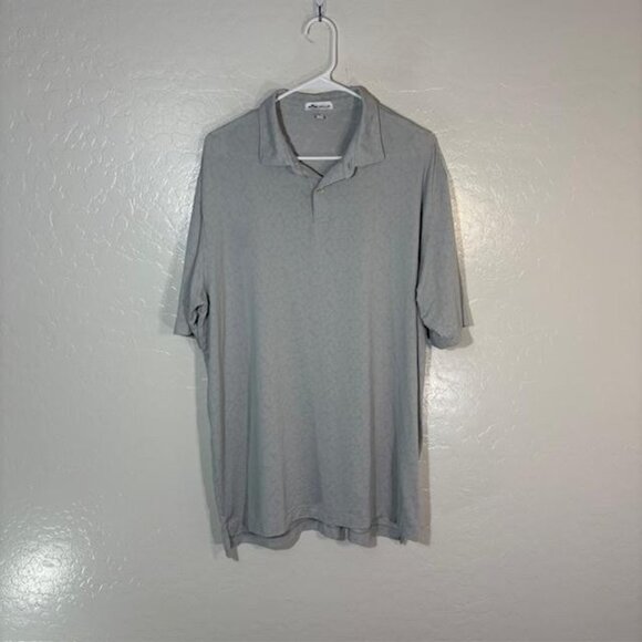 Peter Millar Polo Shirt Mens XL Gray Subtle Pattern Golf Performance Stretch - Picture 1 of 8